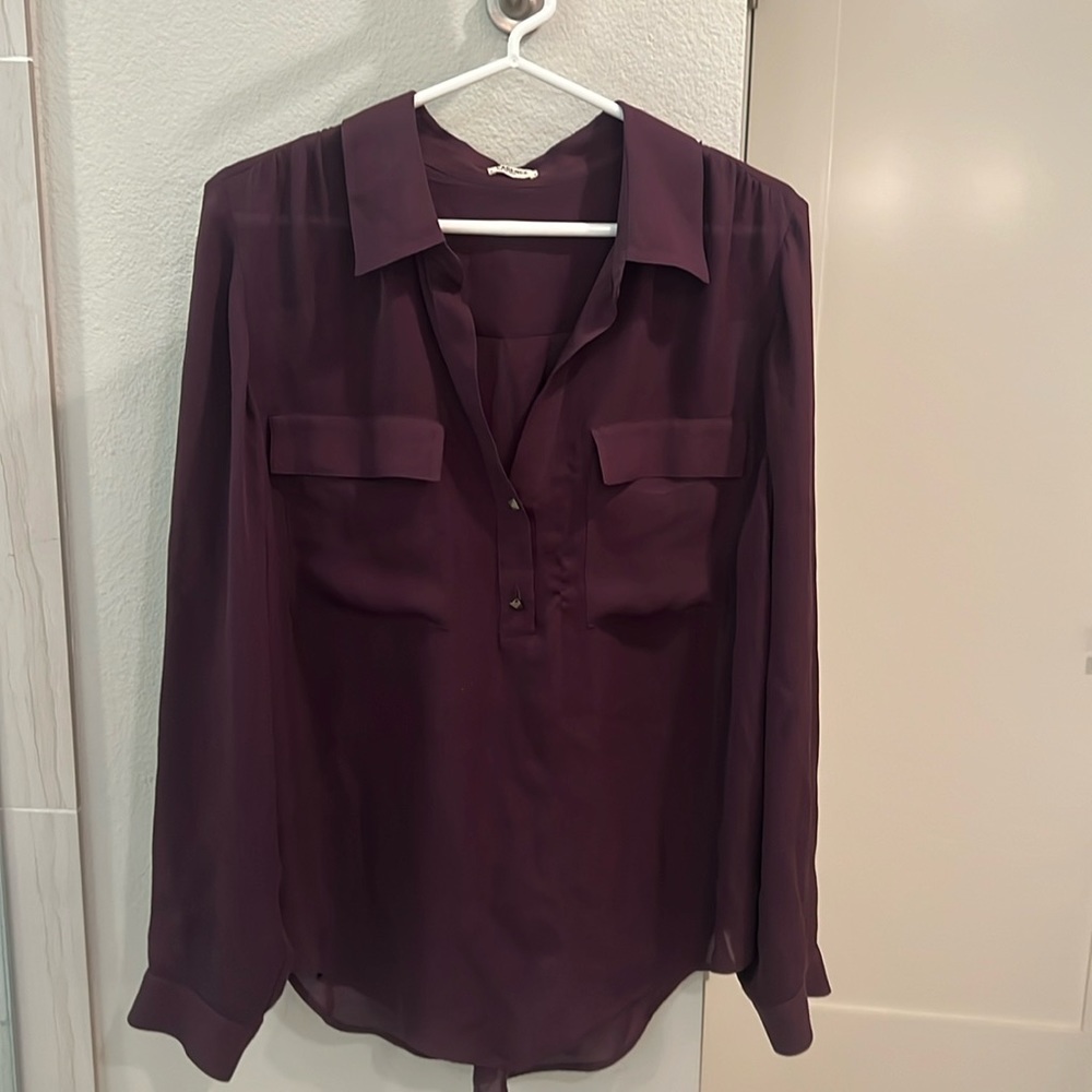 L’agence silk blouse maroon size 8